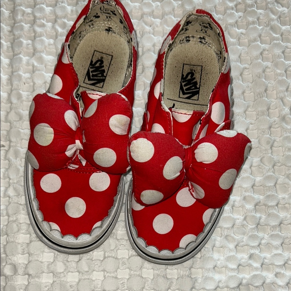 Vans Disney Red Minnie Mouse Slip-On Sneakers